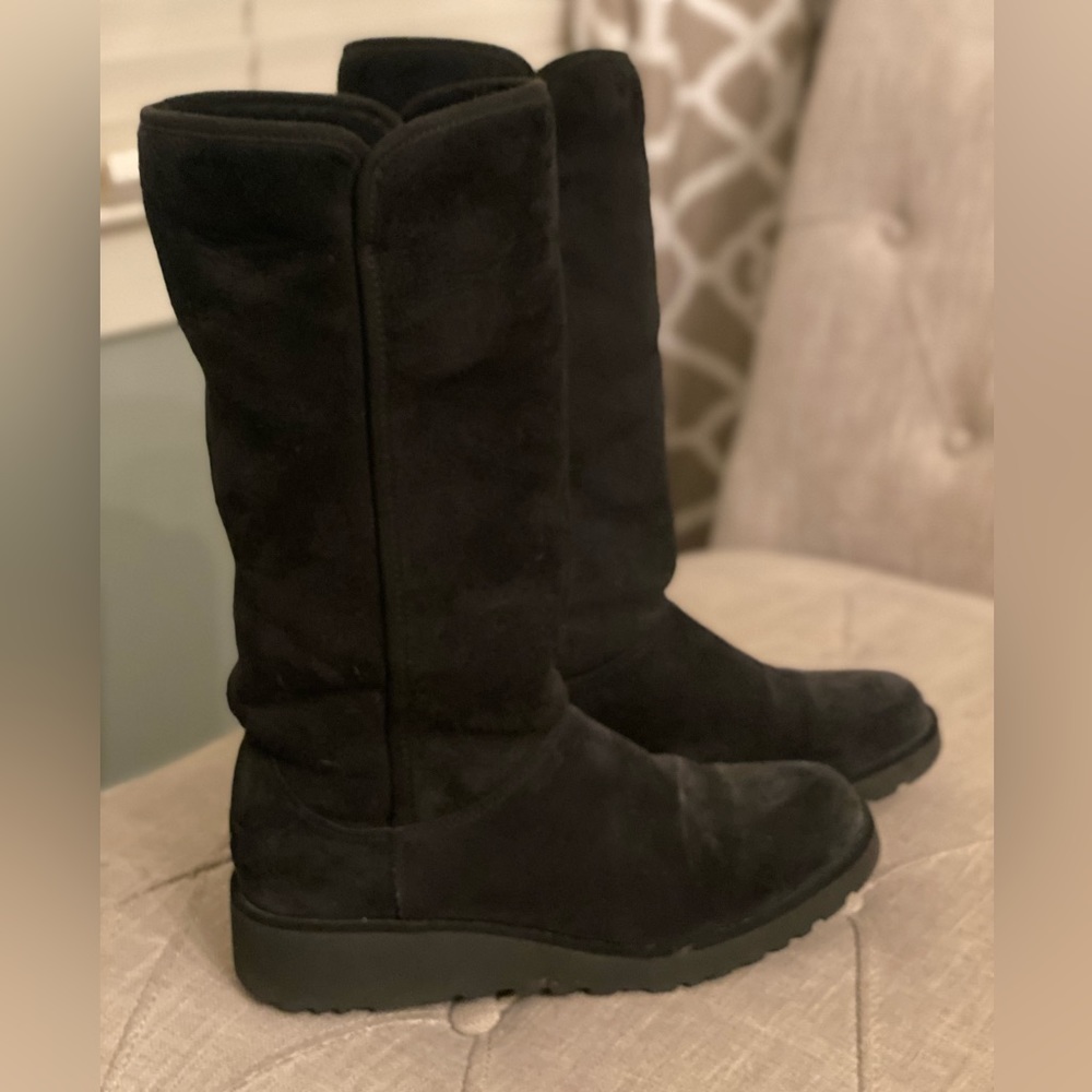Ugg Kara Tall Wedge Boots - Black 8.5